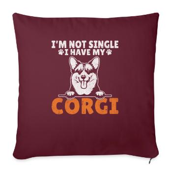 Corgi Gifts for Corgi Lovers - Sofa pillowcase 17,3'' x 17,3'' (45 x 45 cm) - burgundy - Front