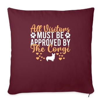 Corgi Gifts for Corgi Lovers - Sofa pillowcase 17,3'' x 17,3'' (45 x 45 cm) - burgundy - Front
