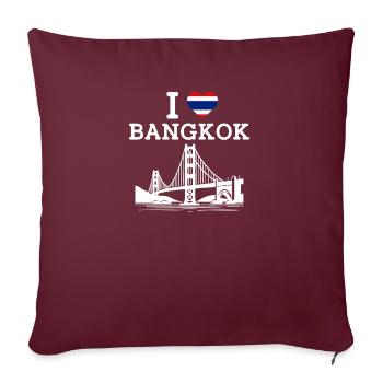 Ich liebe Bangkok Thailand Golden Gate Brücke Flagge - Sofakissenbezug 45 x 45 cm - Burgunderrot - Vorne