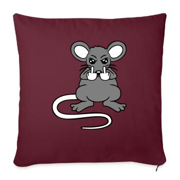 Mouse Nasty Angry Frustrated Aggressive Middle Finger - Sofa pillowcase 17,3'' x 17,3'' (45 x 45 cm) - burgundy - Front