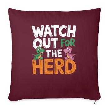 Décorations de fête de dinosaures - Housse de coussin décorative 45 x 45 cm - bordeaux - Devant