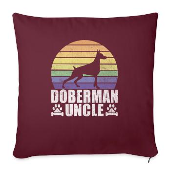 Cadeaux Doberman - Housse de coussin décorative 45 x 45 cm - bordeaux - Devant
