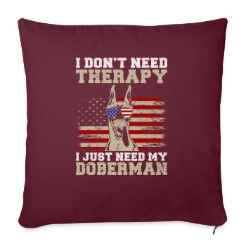 Cadeaux Doberman - Housse de coussin décorative 45 x 45 cm - bordeaux - Devant