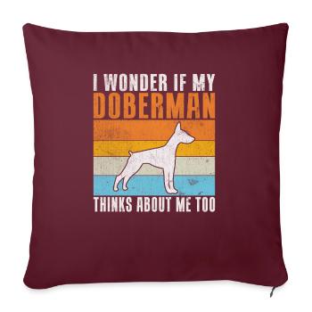 Doberman Gifts - Sofakissenbezug 45 x 45 cm - Burgunderrot - Vorne