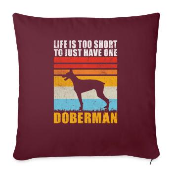 Doberman Gifts - Sofa pillowcase 17,3'' x 17,3'' (45 x 45 cm) - burgundy - Front