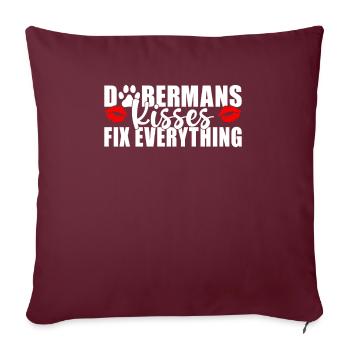 Cadeaux Doberman - Housse de coussin décorative 45 x 45 cm - bordeaux - Devant