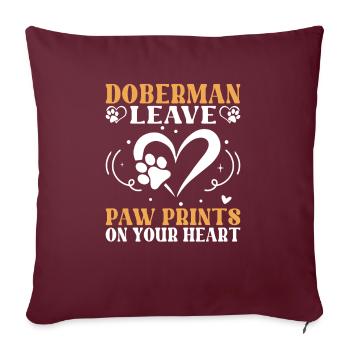 Doberman Gifts - Sofakissenbezug 45 x 45 cm - Burgunderrot - Vorne