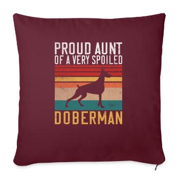 Cadeaux Doberman - Housse de coussin décorative 45 x 45 cm - bordeaux - Devant
