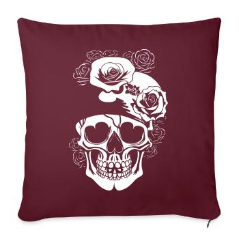 Horreur Crâne Crâne Art Crâne Gothique Heavy Metal - Housse de coussin décorative 45 x 45 cm - bordeaux - Devant