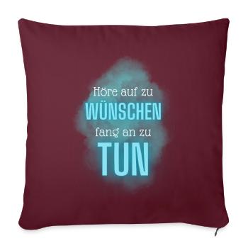 POSITIVE EINSTELLUNG MINDSET Motivation - Sofakissenbezug 45 x 45 cm - Burgunderrot - Vorne