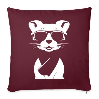 Furet portant des lunettes de soleil furets cool - Housse de coussin décorative 45 x 45 cm - bordeaux - Devant
