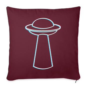 UFO Glitch – Rave & Techno Vibes - Sofakissenbezug 45 x 45 cm - Burgunderrot - Vorne