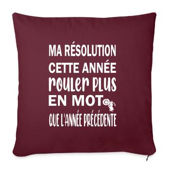 Ma résolution cette année rouler plus en moto - Housse de coussin décorative 45 x 45 cm - bordeaux - Devant