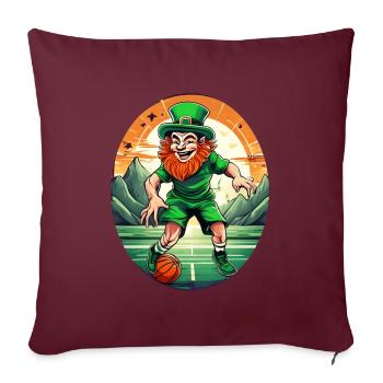 Basket-ball Trèfle de la Saint-Patrick - Housse de coussin décorative 45 x 45 cm - bordeaux - Devant