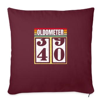Oldometer 39 40 Lustiger 40. Geburtstag Retro Age 40 - Sofakissenbezug 45 x 45 cm - Burgunderrot - Vorne
