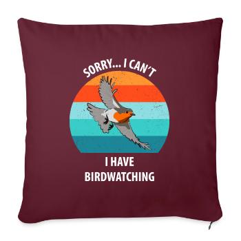 Observation des oiseaux Observation des oiseaux Observation des oiseaux - Housse de coussin décorative 45 x 45 cm - bordeaux - Devant