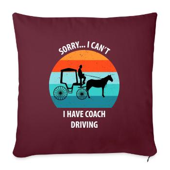 Calèche de cocher Calèche tirée par des chevaux Calèche - Housse de coussin décorative 45 x 45 cm - bordeaux - Devant