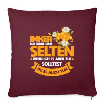 Apicole Apiculture miel cadeau - Housse de coussin décorative 45 x 45 cm - bordeaux - Devant