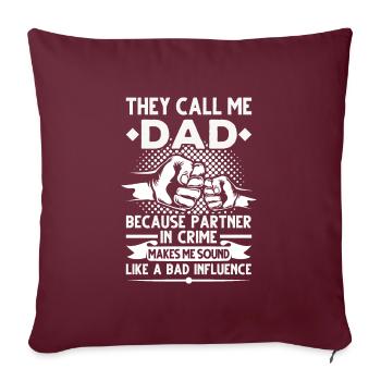 Papa Papa Papa Geschenk - Sofakissenbezug 45 x 45 cm - Burgunderrot - Vorne
