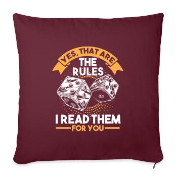 Jeu de société jeux de société jeu de société cadeau - Housse de coussin décorative 45 x 45 cm - bordeaux - Devant