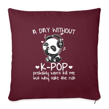 K-pop Panda K-pop compartiments K-pop cadeau - Housse de coussin décorative 45 x 45 cm - bordeaux - Devant