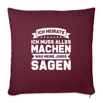 Ich heirate Junggesellenabschied Bräutigam - Sofakissenbezug 45 x 45 cm - Burgunderrot - Vorne