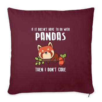 Panda Panda panda rouge cadeau de panda - Housse de coussin décorative 45 x 45 cm - bordeaux - Devant