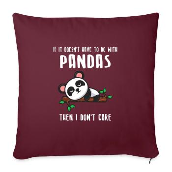 Panda Panda Pandas cadeau - Housse de coussin décorative 45 x 45 cm - bordeaux - Devant