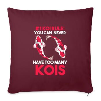 Kois Koi Koi poisson cadeau - Housse de coussin décorative 45 x 45 cm - bordeaux - Devant