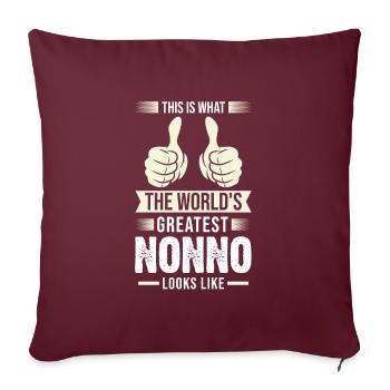 Grand-père Nonno Cadeau italien - Housse de coussin décorative 45 x 45 cm - bordeaux - Devant