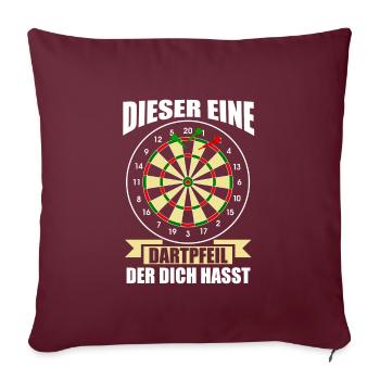 Darts Dartpfeil Dartboard Geschenk - Sofakissenbezug 45 x 45 cm - Burgunderrot - Vorne