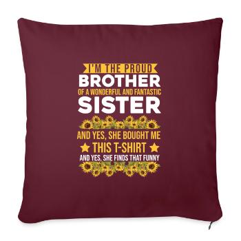Frère frère & sœur frères frères cadeau - Housse de coussin décorative 45 x 45 cm - bordeaux - Devant