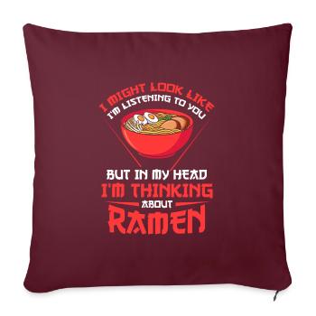 Ramen Ramen Cadeau - Housse de coussin décorative 45 x 45 cm - bordeaux - Devant