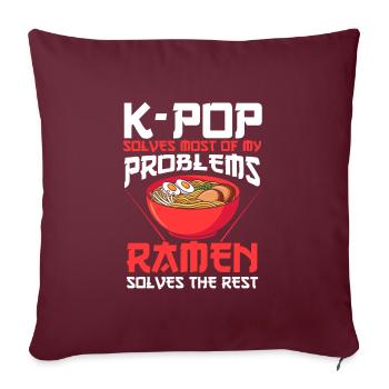 K-Pop &Ramen K-Pop Cadeau - Housse de coussin décorative 45 x 45 cm - bordeaux - Devant