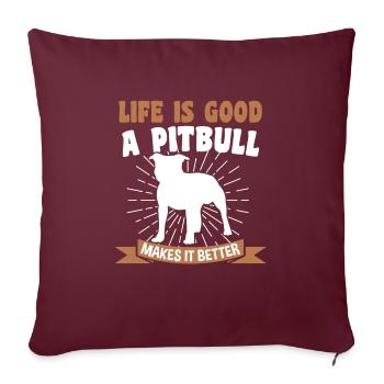 Pitbull Pitbull Cadeau - Housse de coussin décorative 45 x 45 cm - bordeaux - Devant