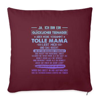 Teenager Jugendliche Mutter Geschenk - Sofakissenbezug 45 x 45 cm - Burgunderrot - Vorne