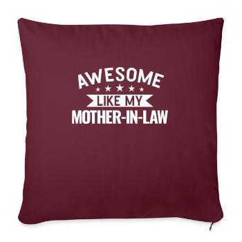 Belle-mère belle-mère cadeau - Housse de coussin décorative 45 x 45 cm - bordeaux - Devant