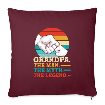 Cadeau grand-père grand-père - Housse de coussin décorative 45 x 45 cm - bordeaux - Devant