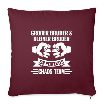 Großer Bruder Kleiner Bruder Brüder Geschenk - Sofakissenbezug 45 x 45 cm - Burgunderrot - Vorne