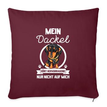 Dackel Dackel Geschenk - Sofakissenbezug 45 x 45 cm - Burgunderrot - Vorne