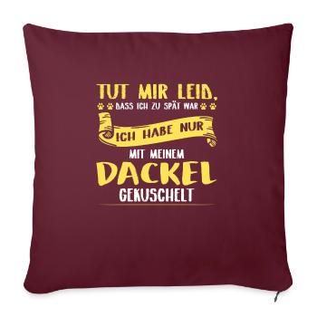 Dackel Dackel Geschenk - Sofakissenbezug 45 x 45 cm - Burgunderrot - Vorne