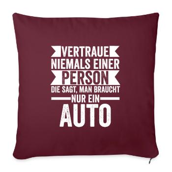 Autos Autoschrauber Autofahrer Geschenk - Sofakissenbezug 45 x 45 cm - Burgunderrot - Vorne