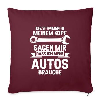 Autos Automechaniker Autoschrauber Geschenk - Sofakissenbezug 45 x 45 cm - Burgunderrot - Vorne