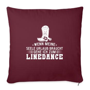 Linedance Linedancer Tänzer Geschenk - Sofakissenbezug 45 x 45 cm - Burgunderrot - Vorne