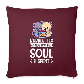 bubble tea Bubble Tea Merch Bubble Tea - Sofakissenbezug 45 x 45 cm - Burgunderrot - Vorne