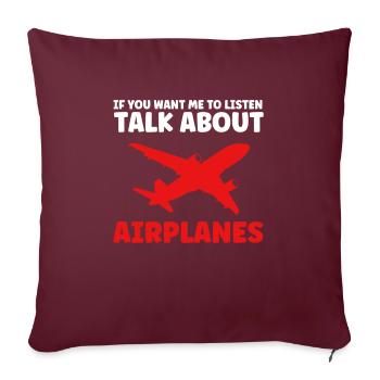 Flugzeug Flugzeuge Pilot Geschenk - Sofakissenbezug 45 x 45 cm - Burgunderrot - Vorne