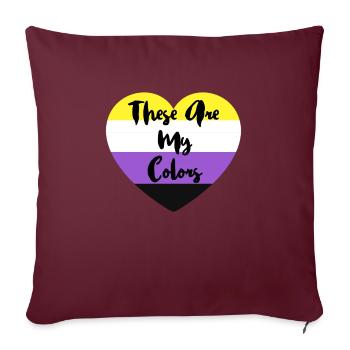 Cadeau LGBTQ non binaire non binaire drapeau non binaire - Housse de coussin décorative 45 x 45 cm - bordeaux - Devant