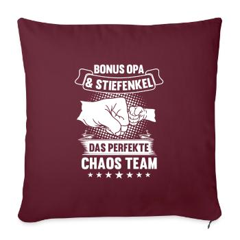 Bonus Opa Stiefenkel Stiefopa Geschenk - Sofakissenbezug 45 x 45 cm - Burgunderrot - Vorne