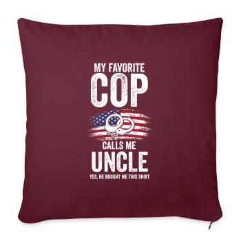 Cop Uncle Nephew Cop Uncle Family Geschenk - Sofakissenbezug 45 x 45 cm - Burgunderrot - Vorne