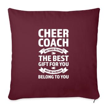 coach cheer sport cheer coach cadeau - Housse de coussin décorative 45 x 45 cm - bordeaux - Devant